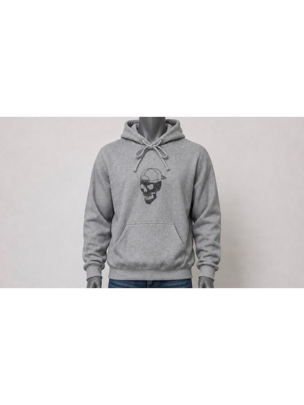 Torque Motorcycle Co. Skull Graphic Gray Pullover Hoodie Size Large